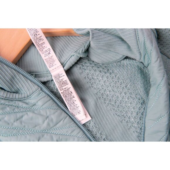 Athleta Sz S Quilted Lightweight Jacket Women Full Zip Mint Green - Picture 9 of 12